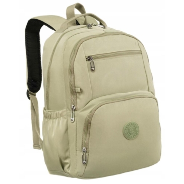 Tágas Sokzsebes Női hátizsák Pisztácia zöld színben