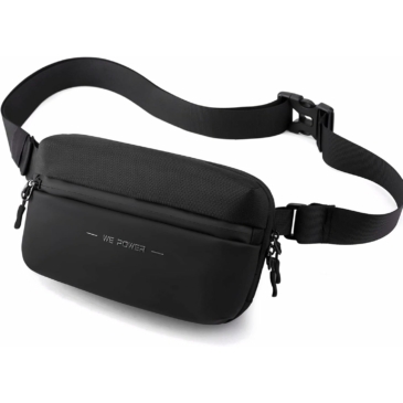 Többzsebes vízálló övtáska fekete színben 