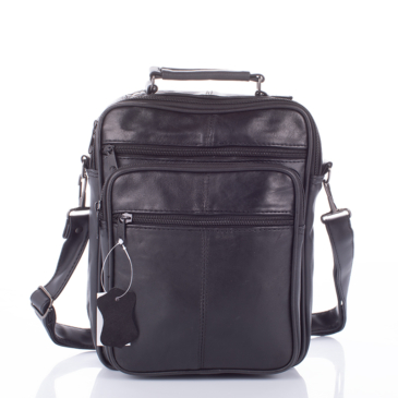 Valódi bőr férfi oldaltáska fekete színben 
