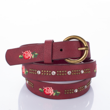 Női öv bordó színben 105 cm-től 100 cm-ig