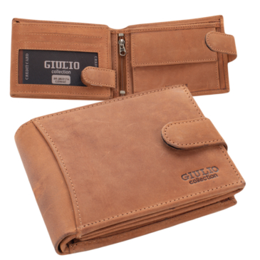 Giulio Valódi bőr férfi pénztárca barna színben RFID védelemmel 