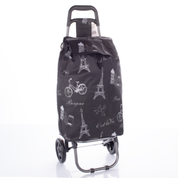 Gurulós bevásárlókocsi mintás RH108A Paris-black