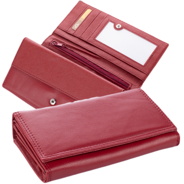 Pincér pénztárca meggypiros színben