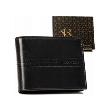 Elegáns Valódi bőr Férfi pénztárca díszdobozban fekete színben