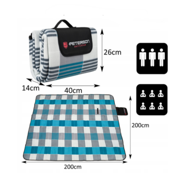 Szövet piknik takaró vízálló szigeteléssel XL 200x200 cm