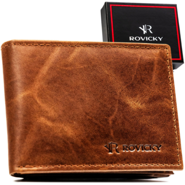 Valódi bőr férfi pénztárca barna színben kedvezményes áron díszdobozban