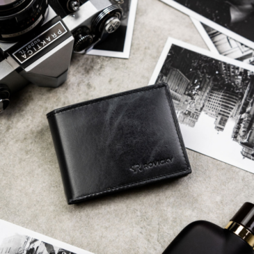 Valódi bőr férfi pénztárca fekete színben kedvezményes áron díszdobozban