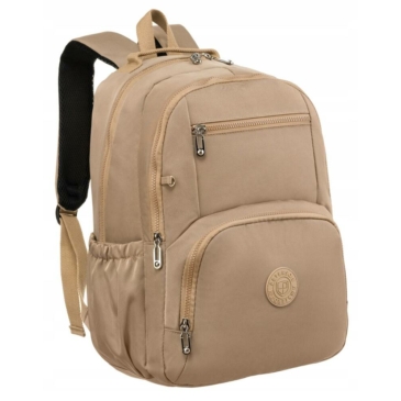 Tágas Sokzsebes Női hátizsák bézs színben
