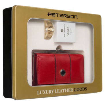 Valódi bőr pénztárca + női parfüm Ajándékcsomag szett