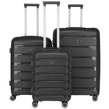 Peterson 3 részes szürke bőröndszett TSA számzárral