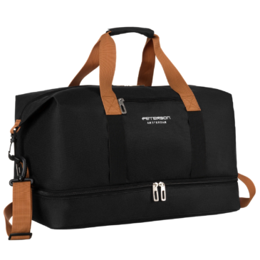 Peterson fekete színű bővíthető Utazótáska/Sporttáska WizzAir méretben