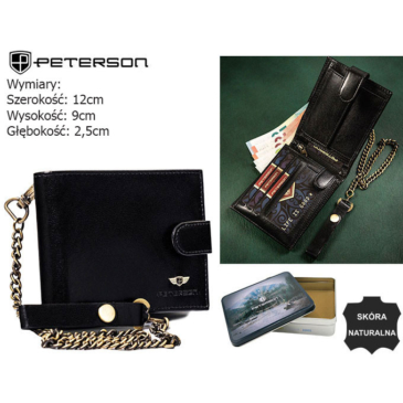 Bőr pénztárca PTN 304Ł-2-1-1-1 FEKETE