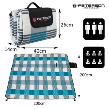 Szövet piknik takaró vízálló szigeteléssel XL 200x200 cm