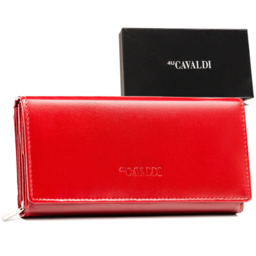 Női vízszintes bőr pénztárca - 4U Cavaldi R-RD-12-GCL Piros 4U Cavaldi R-RD-12-GCL piros