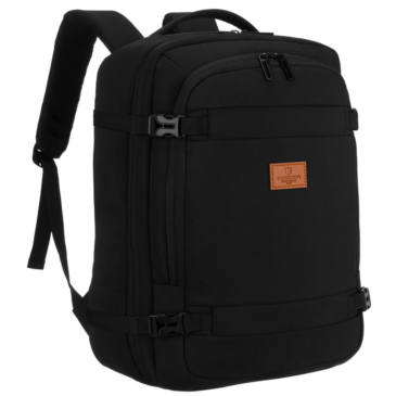 Fekete kézipoggyász utazóhátizsák USB töltővel Wizz Air és Új Ryanair méretben 40 x 30 x 20 cm