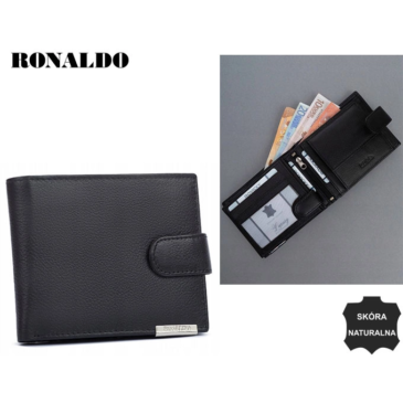 Férfi bőr pénztárca N992L-PDM-RON-BP Fekete