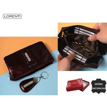 Női bőr pénztárca+bőr pénztárca 76121-MPG Piros