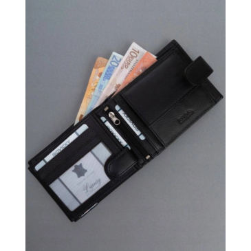 Férfi bőr pénztárca N992L-PDM-RON-BP Fekete