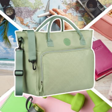 Praktikus zöld színű utazótáska bőröndtartóval Wizzair kézipoggyász méretben