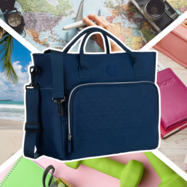 Praktikus kék színű utazótáska bőröndtartóval Wizzair kézipoggyász méretben