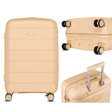 Peterson prémium kabinbőrönd pezsgő színben TSA számzárral 55 x 36 x 22 cm