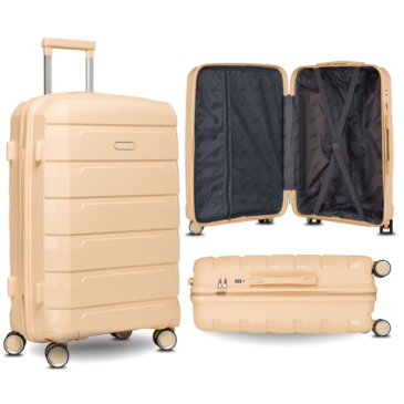 Peterson prémium kabinbőrönd pezsgő színben  TSA számzárral 55 x 36 x 22 cm