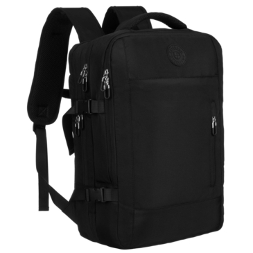 Peterson extrabővíthető fekete színű hátizsák kézipoggyász méretben 40 x 30 x 20 cm