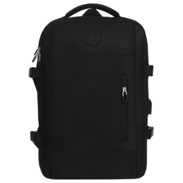 Peterson extrabővíthető fekete színű hátizsák kézipoggyász méretben 40 x 30 x 20 cm