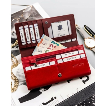 Elegáns nagyméretű női pénztárca piros színben- Rovicky