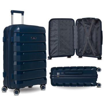 Peterson prémium kabinbőrönd sötétkék színben  TSA számzárral 55 x 36 x 22 cm
