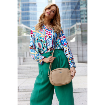 Valódi bőr Női oldaltáska bézs színben