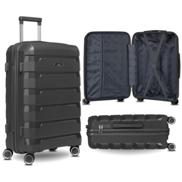 Peterson prémium kabinbőrönd szürke színben  TSA számzárral 55 x 36 x 22 cm