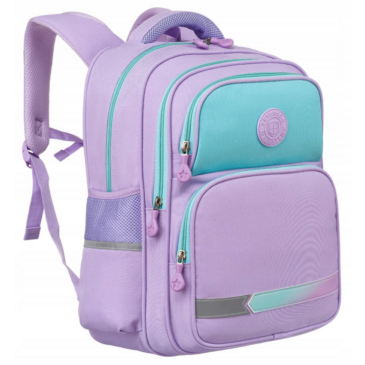 Kétrekeszes, lila városi Iskolai hátizsák külső zsebekkel - Peterson