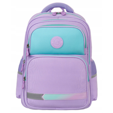 Kétrekeszes, lila városi Iskolai hátizsák külső zsebekkel - Peterson