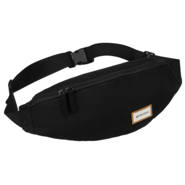 Tágas női övtáska fekete színben