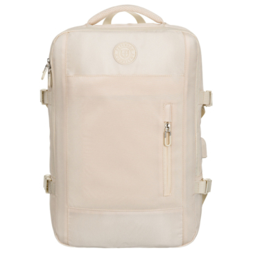 Peterson extrabővíthető bézs színű hátizsák kézipoggyász méretben 40 x 30 x 20 cm