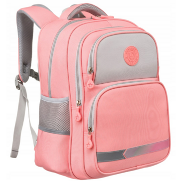 Kétrekeszes, rózsaszín városi Iskolai hátizsák külső zsebekkel - Peterson