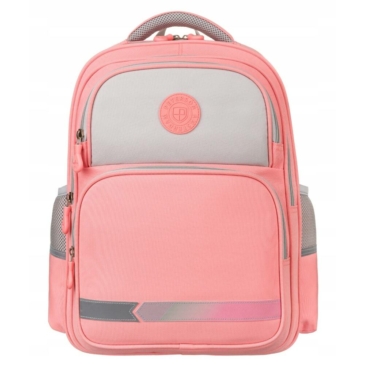Kétrekeszes, rózsaszín városi Iskolai hátizsák külső zsebekkel - Peterson