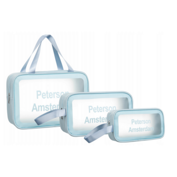 3 Darabos átlátszó Vízálló kozmetikai táska