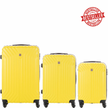 LEONARDO DA VINCI 507 3 db-os bőrönd szett Sárga színben