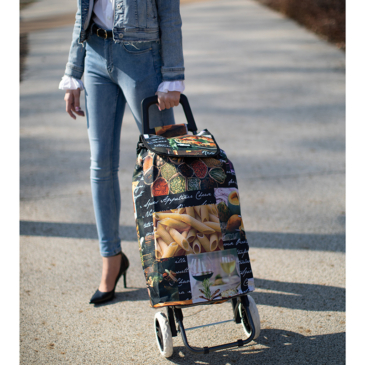 Amica Moda gurulós bevásárlókocsi pizza mintával