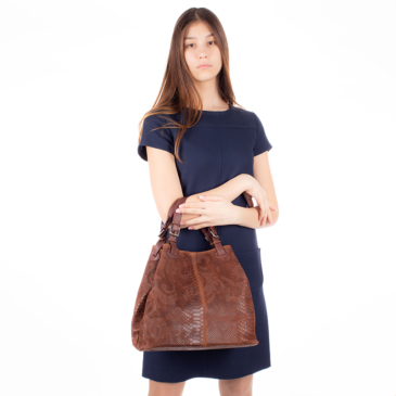 Valódi bőr női táska barna színben
