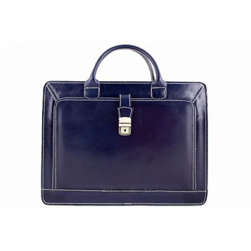 Valódi bőr aktatáska kék színben
