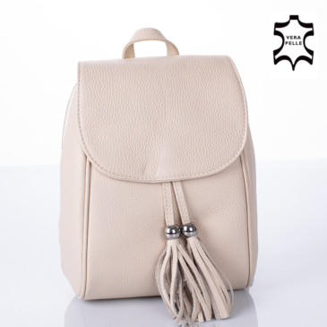 Valódi bőr női hátizsák bézs színben