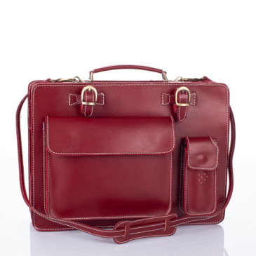 Valódi bőr aktatáska nagy méret bordó színben