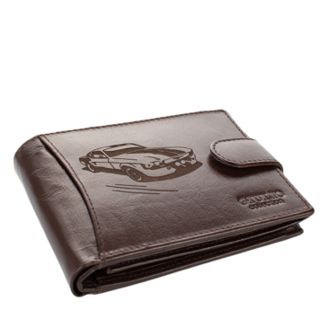 Bőr férfi pénztárca Autós mintával RFID rendszerrel Díszdobozban ( 8 kártyatartó )