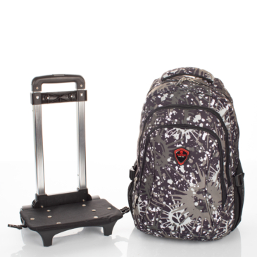 Gurulós iskolatáska szürke színben