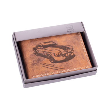 Bivalybőr autós pénztárca díszdobozban RFID rendszerrel