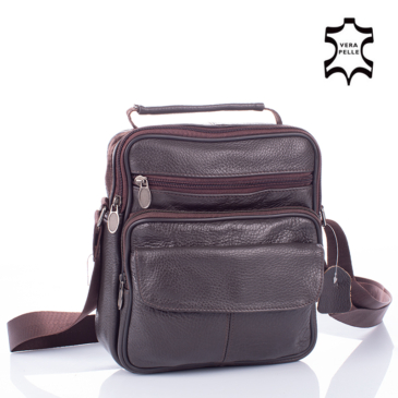 Valódi bőr férfi oldaltáska barna színben 