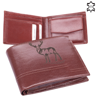 Vadász bőr férfi pénztárca Szarvas díszdobozban 